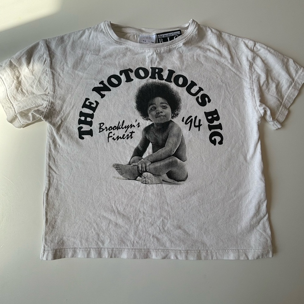 Zara The Notorious B.I.G. White Boxy Graphic Tee